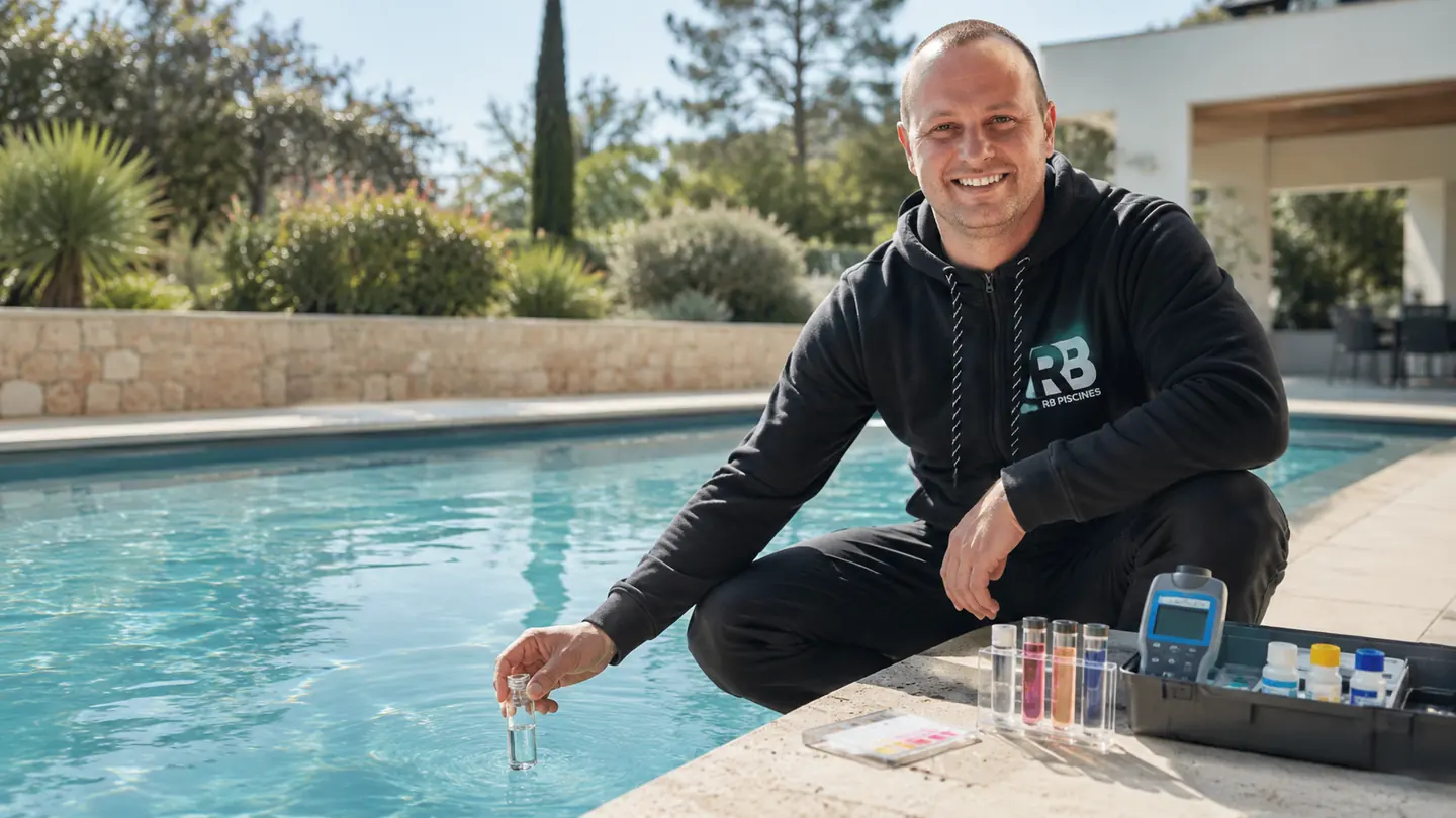 Comment analyser l’eau de sa piscine : pH, TAC, TH, chlore et stabilisant — conseil RB Piscines à Valence