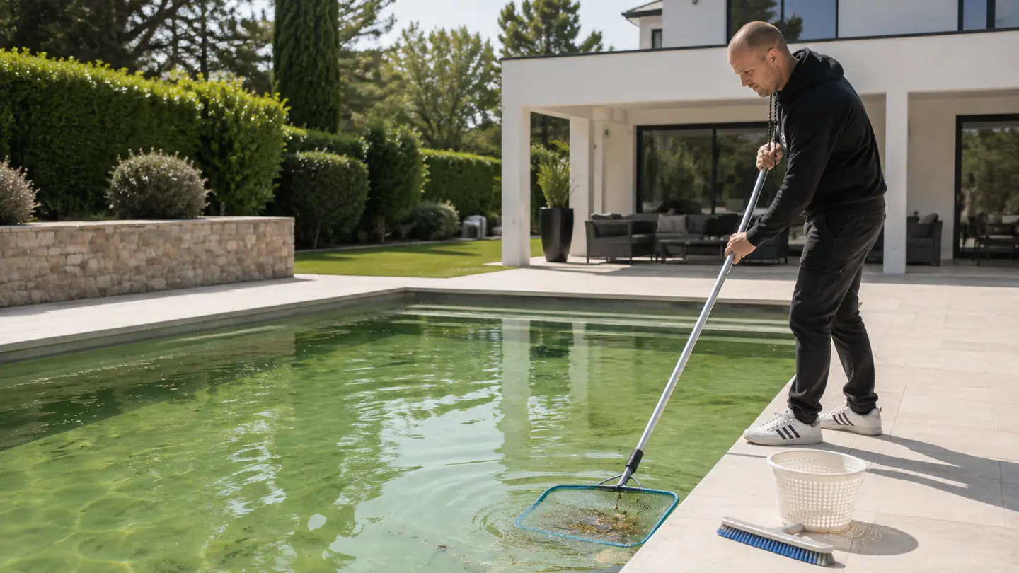 Comment récupérer une eau de piscine verte ? — conseil illustré par RB Piscines à Valence (2)